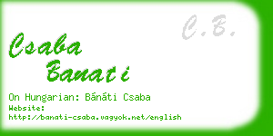 csaba banati business card